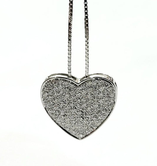 Collana e pendente cuore Astralia in Oro Bianco con Diamanti 1,05 ct 18 kt (750)