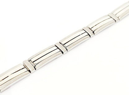 Bracciale piastre lucide e satinate in oro 18 kt - oreficeria