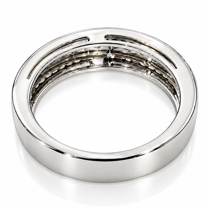 Anello a fascia con diamanti ct 0,80 in oro bianco 18kt (750)