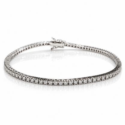 Bracciale tennis con diamanti bianchi ct 1.25 - 21 cm - in oro bianco 18kt (750)