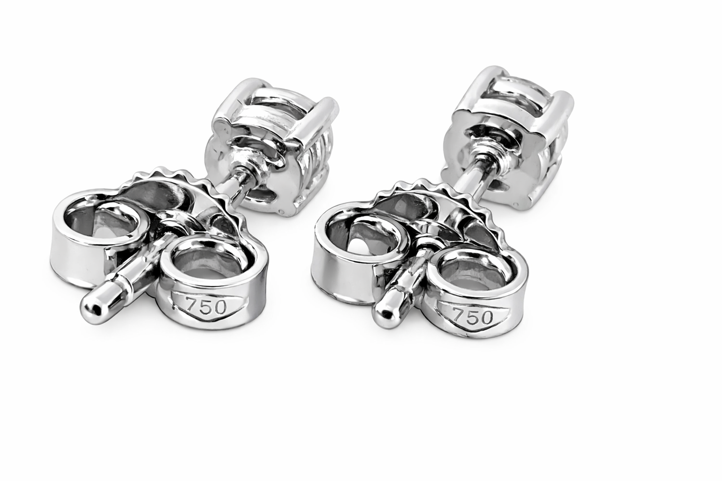 Orecchini punto luce a filo con diamanti ct 0,30 in oro bianco 18kt (750)