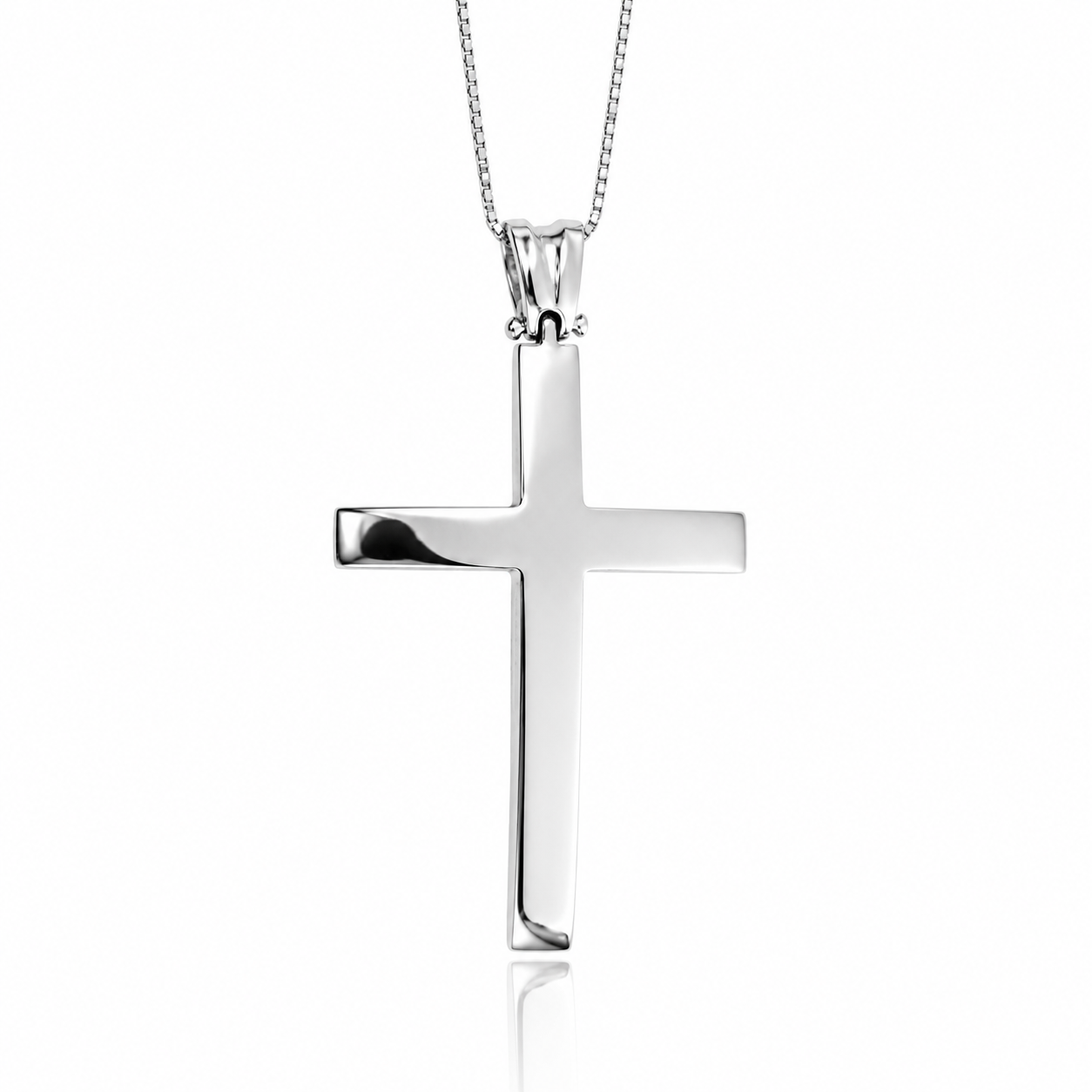 Collana Croce con diamanti ct 0.10 in oro bianco 18kt (750)