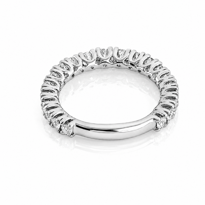 Anello veretta dégradé con diamanti ct 1,51 in oro bianco 18Kt (750)