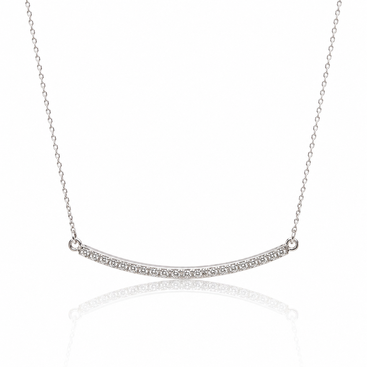 Collana “sorriso” con diamanti ct 0,25 in oro bianco 18 kt (750)
