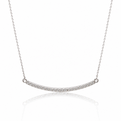 Collana “sorriso” con diamanti ct 0,25 in oro bianco 18 kt (750)