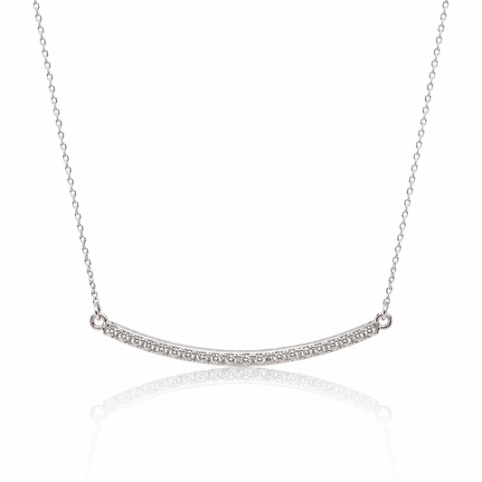 Collana “sorriso” con diamanti ct 0,25 in oro bianco 18 kt (750)