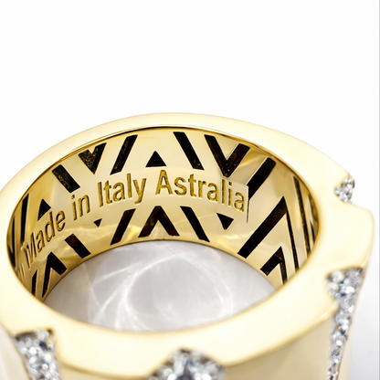 Anello collezione Astralia a fascia con diamanti bianchi ct 0,35 in oro giallo 18kt (750)