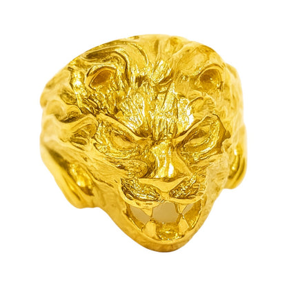 Anello testa di Leone in Oro giallo 18kt - 14.3gr - Oreficeria