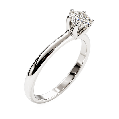 Anello solitario mod. Tiffany 6 griffe con diamante ct 0,70 in oro bianco 18 Kt (750)