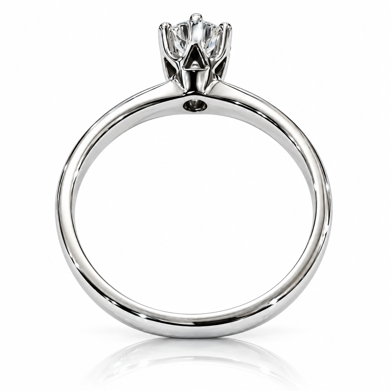 Anello solitario mod. Tiffany 6 griffe con diamante ct 0,70 in oro bianco 18 Kt (750)
