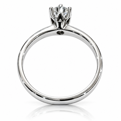 Anello solitario mod. Tiffany 6 griffe con diamante ct 0,70 in oro bianco 18 Kt (750)