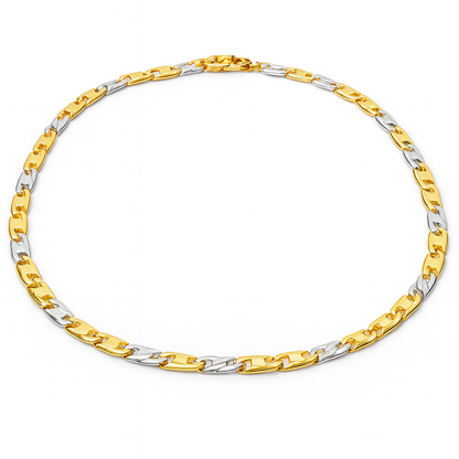 Bracciale intrecciato catena piatta in oro 18 kt - Oreficeria