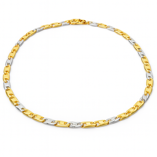 Bracciale intrecciato catena piatta in oro 18 kt - Oreficeria