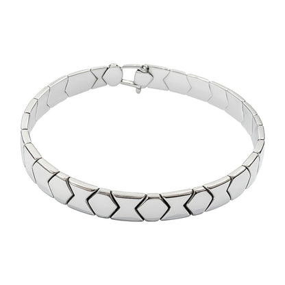 Bracciale double face rigido e semirigido in oro bianco 18 kt - Oreficeria