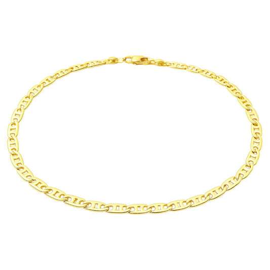 Bracciale catena piatta lucida in oro 18 kt - Oreficeria