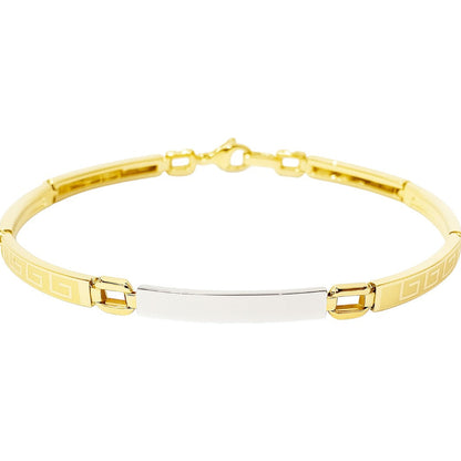 Bracciale piastre con greca in oro 18 kt - Oreficeria
