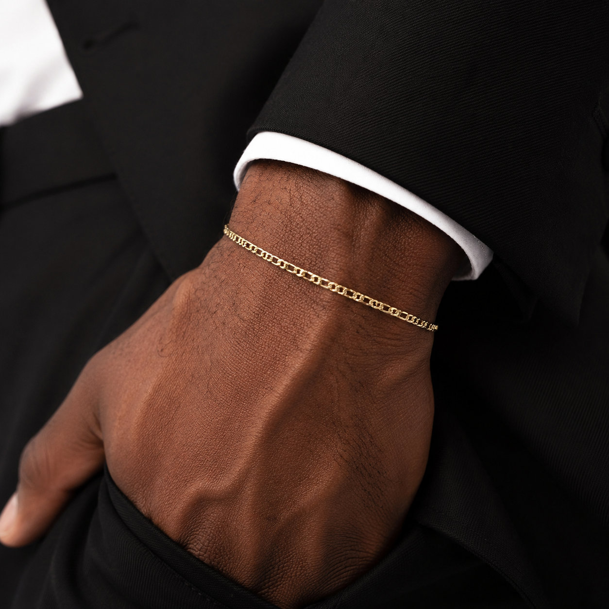 Bracciale catena piatta lucida in oro giallo 18kt (750) - 1.55gr - Oreficeria