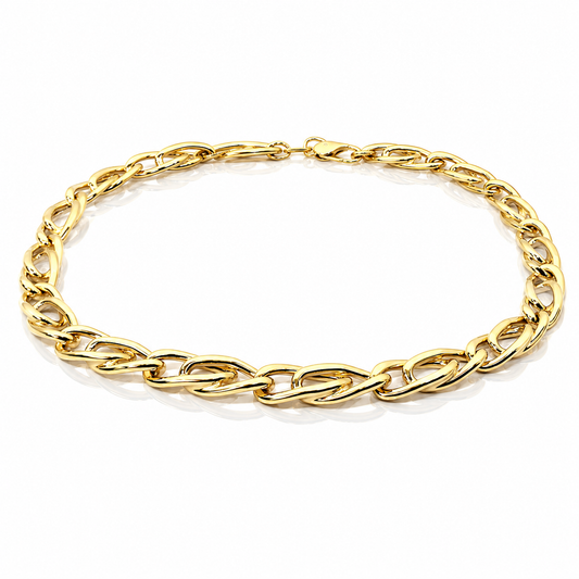 Bracciale catena piatta in oro giallo 18kt (750) - 5.70 gr - Oreficeria