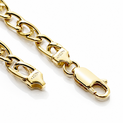 Bracciale catena piatta in oro giallo 18kt (750) - 5.70 gr - Oreficeria