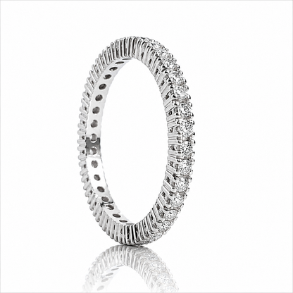 Anello riviera eternity con diamanti 0,78 ct in oro bianco 18kt (750)