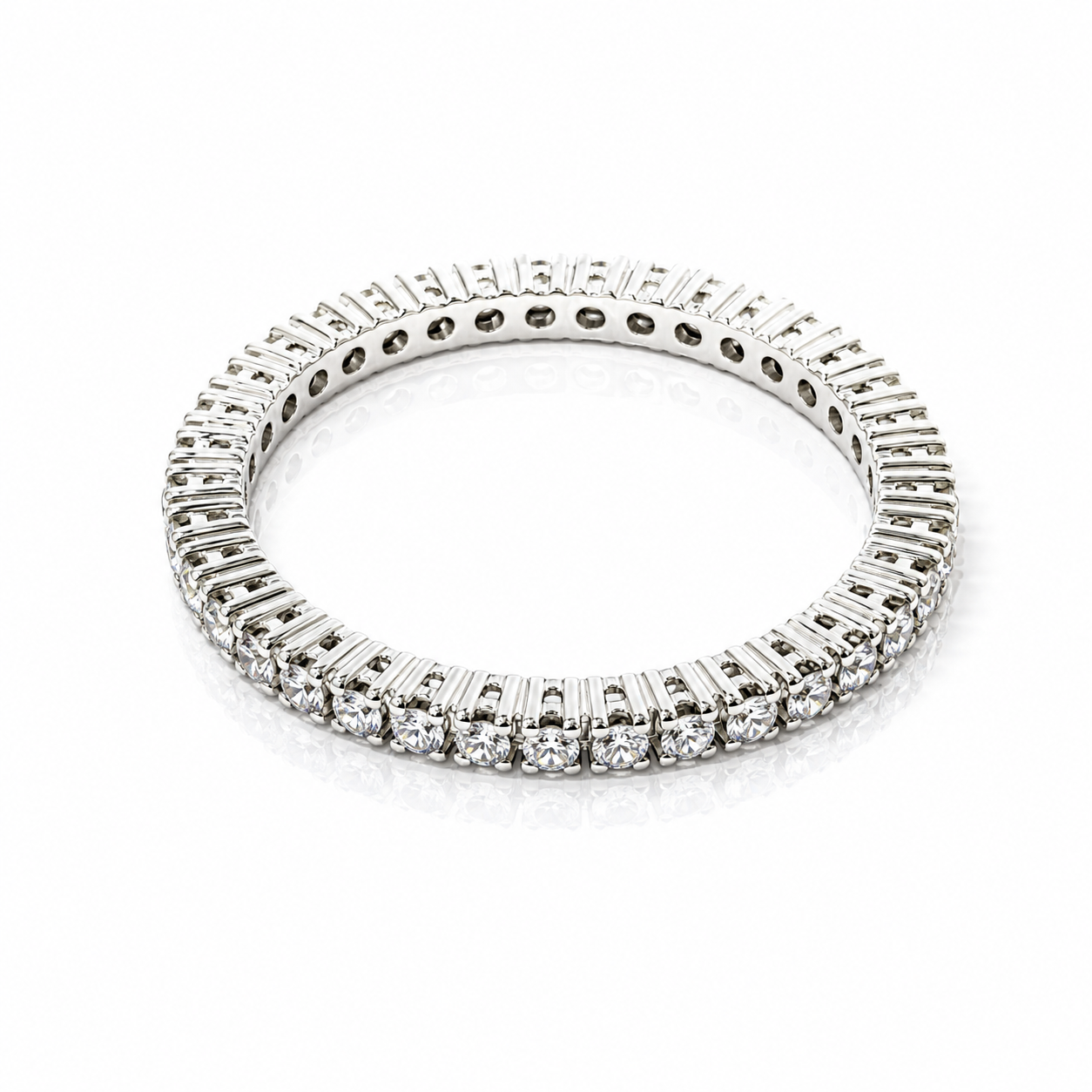 Anello riviera eternity con diamanti 0,78 ct in oro bianco 18kt (750)