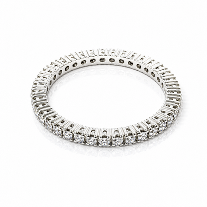 Anello riviera eternity con diamanti 0,78 ct in oro bianco 18kt (750)