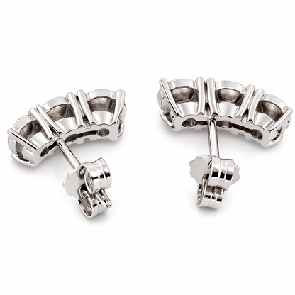 Orecchini modello magic trilogy curvi con Diamanti ct 0,55 in oro bianco 18kt (750)