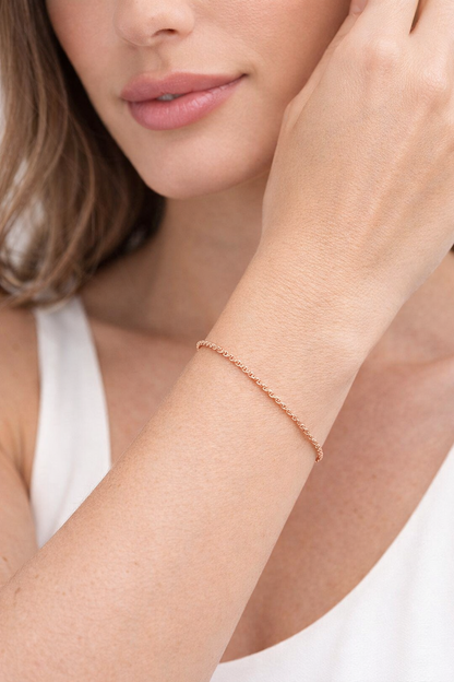 Bracciale funetta in oro rosa 18kt (750) - 0.70gr - 16cm - Oreficeria