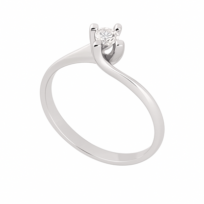 Anello solitario Valentino in oro 18K con diamante ct 0,20 + certificato gemmologico