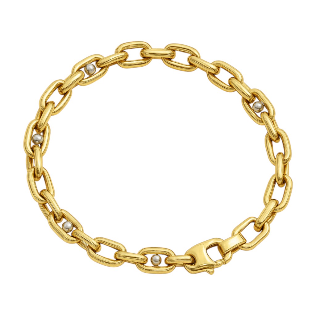 Bracciale catena maglie traversino in oro 18 kt - Oreficeria