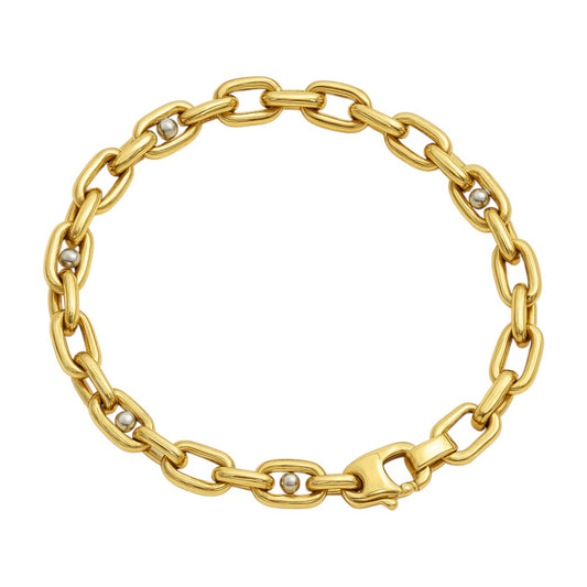 Bracciale catena maglie traversino in oro 18kt (750 - 8 gr - Oreficeria
