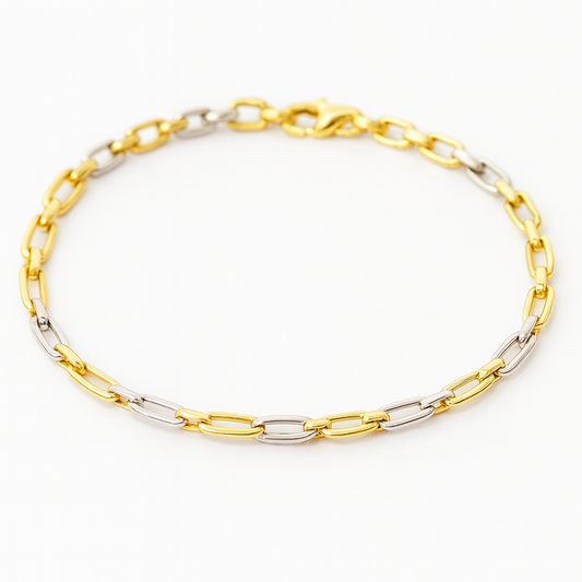 Bracciale catena piatta in oro 18kt (750) - 3.40 gr - Oreficeria