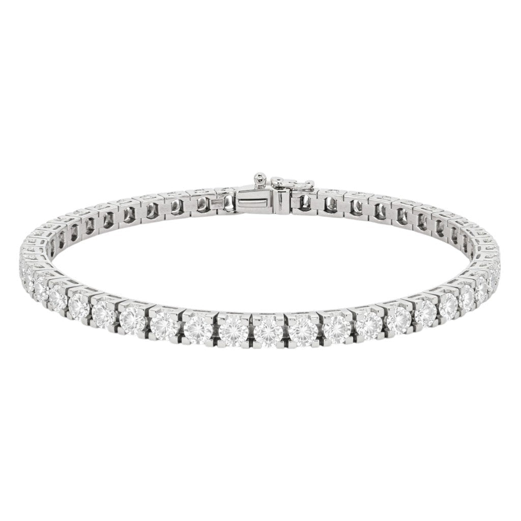 Bracciale Tennis con diamanti ct 4,50 in oro bianco 18kt (750) con certificato IGI