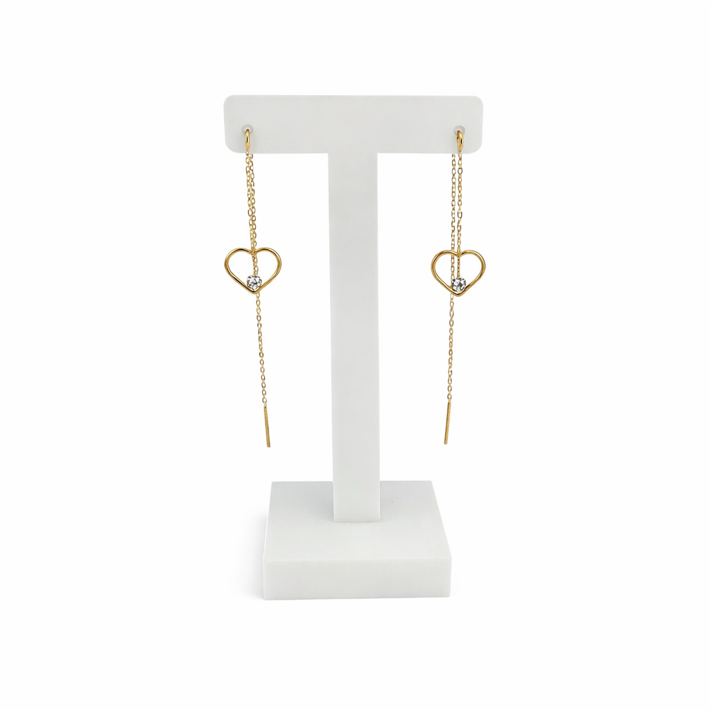 Orecchini cuore con diamanti in oro giallo 18kt (750)