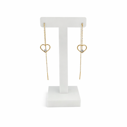 Orecchini cuore con diamanti in oro giallo 18kt (750)