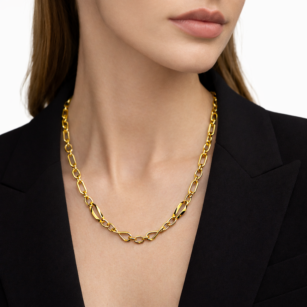 Collana in oro giallo 18kt (750) - 3.66 gr - Oreficeria