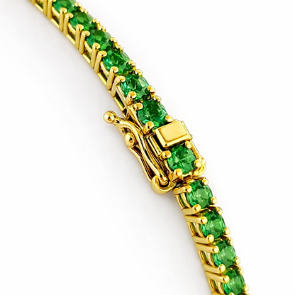 Bracciale Tennis in oro giallo 18kt (750) con smeraldo 3,10 ct – 22 cm