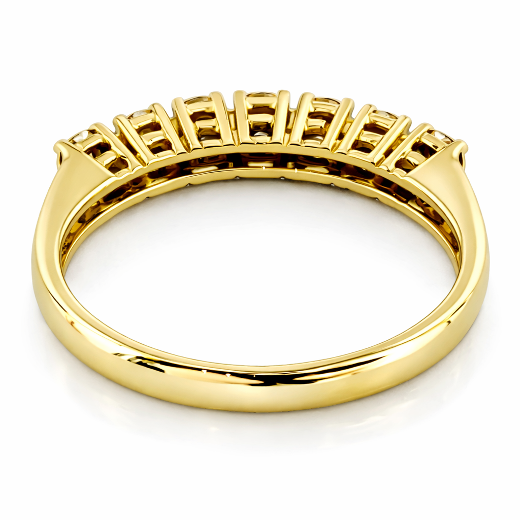 Anello riviera con diamanti 0,45 ct in oro giallo 18 kt (750)