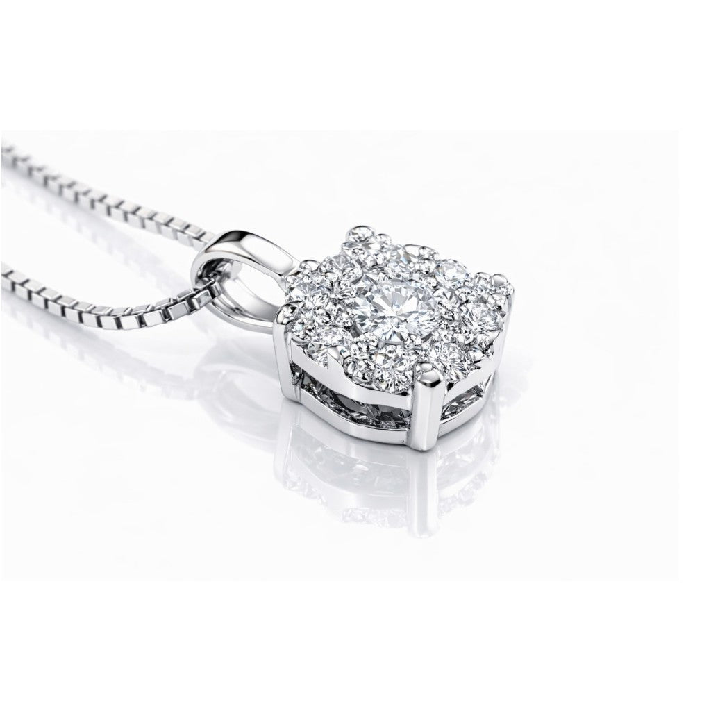 Collana con pendente magic diamanti ct 0,13 in oro bianco 18Kt (750)