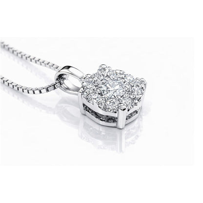 Collana con pendente magic diamanti ct 0,13 in oro bianco 18Kt (750)