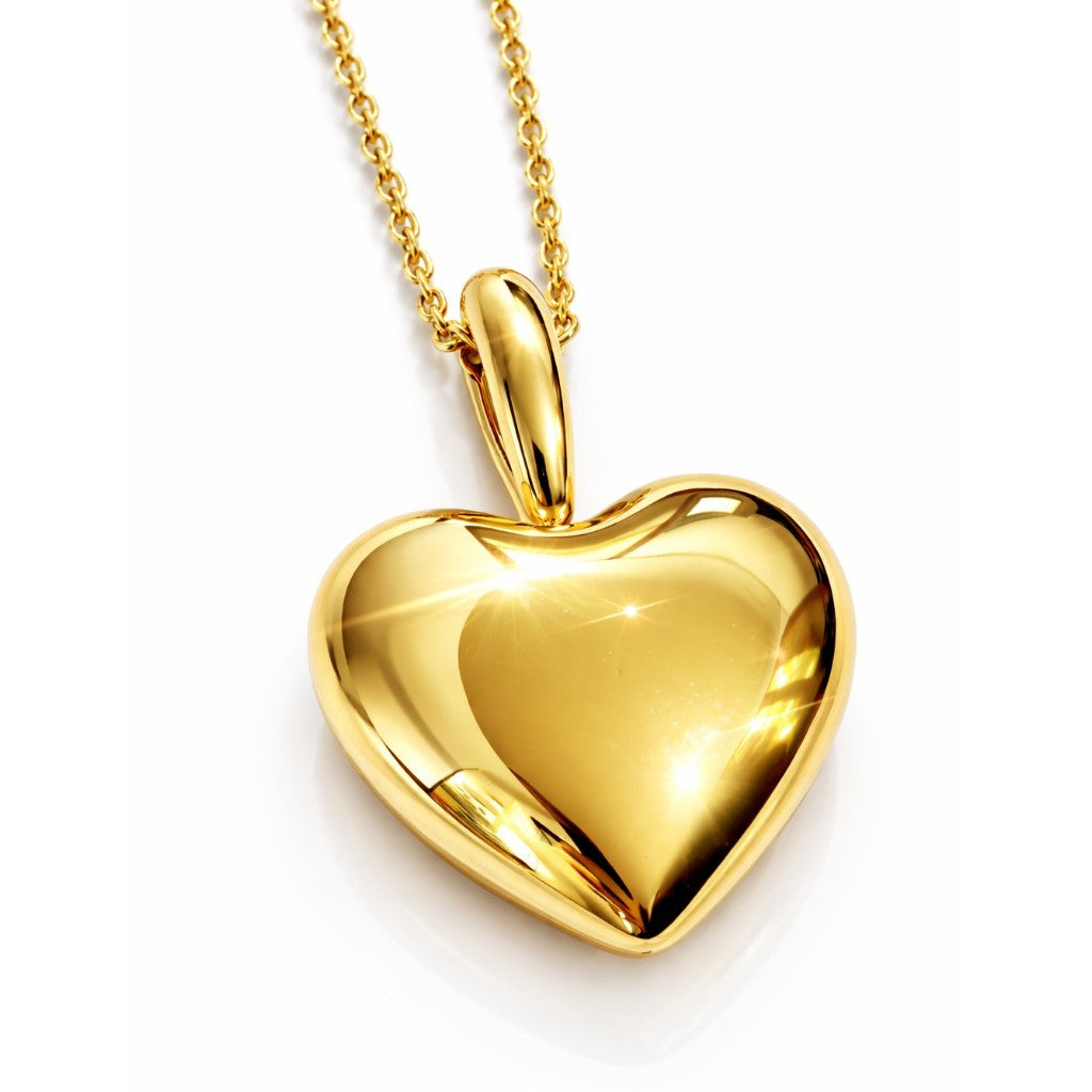 Collana cuore bombato lucido in oro giallo 18kt (750) - 10.62gr - Oreficeria