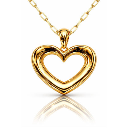 Collana cuore lucido in oro giallo 18kt (750) - 12.30gr - Oreficeria