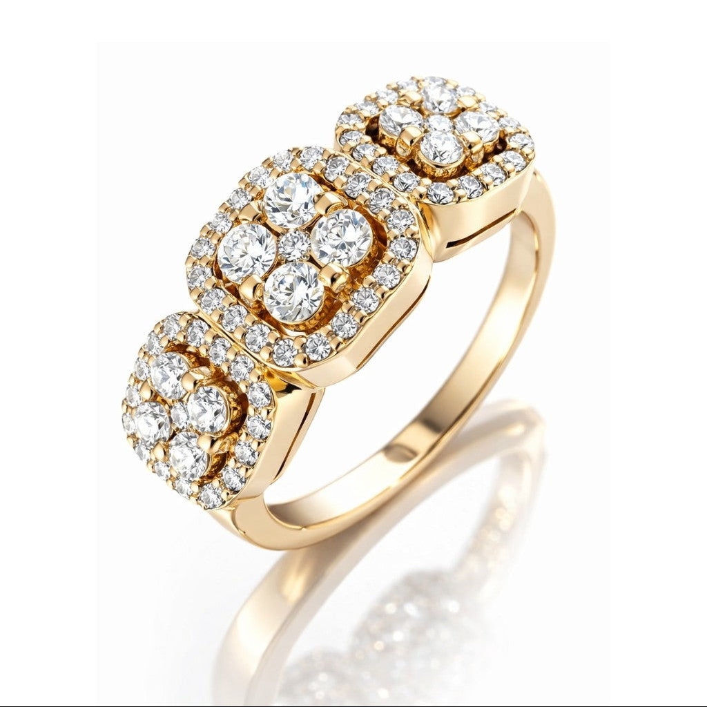 Anello trilogy modello magic con diamanti ct 0,85 in oro rosa 18kt (750)