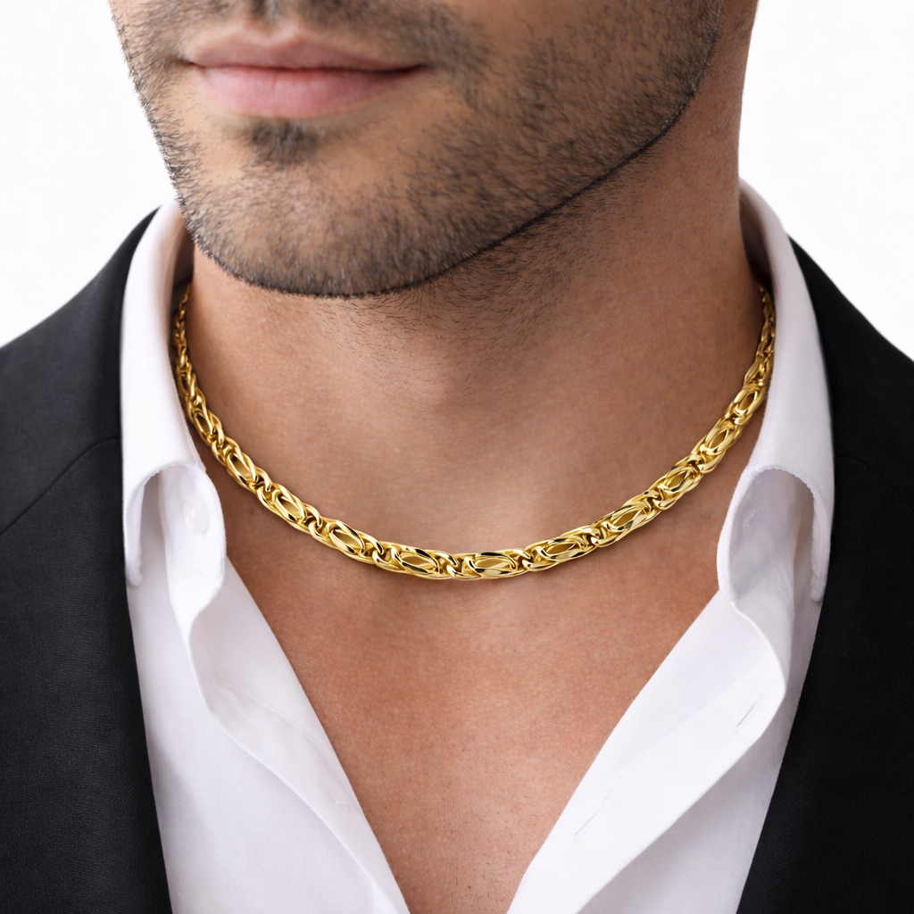 Collier maglia piena in oro giallo 18Kt (750) - 31.48gr - Oreficeria