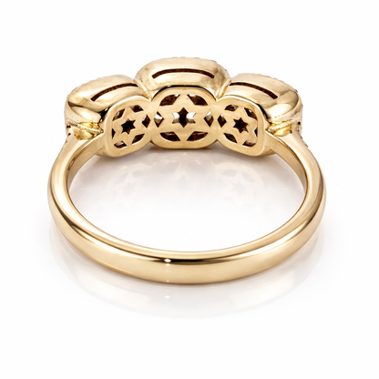 Anello trilogy modello magic con diamanti ct 0,85 in oro rosa 18kt (750)