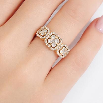 Anello trilogy modello magic con diamanti ct 0,85 in oro rosa 18kt (750)
