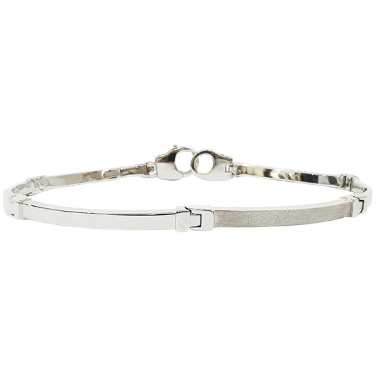 Bracciale piastra lucida e satinata in oro 18kt (750) - 10.8 gr - Oreficeria