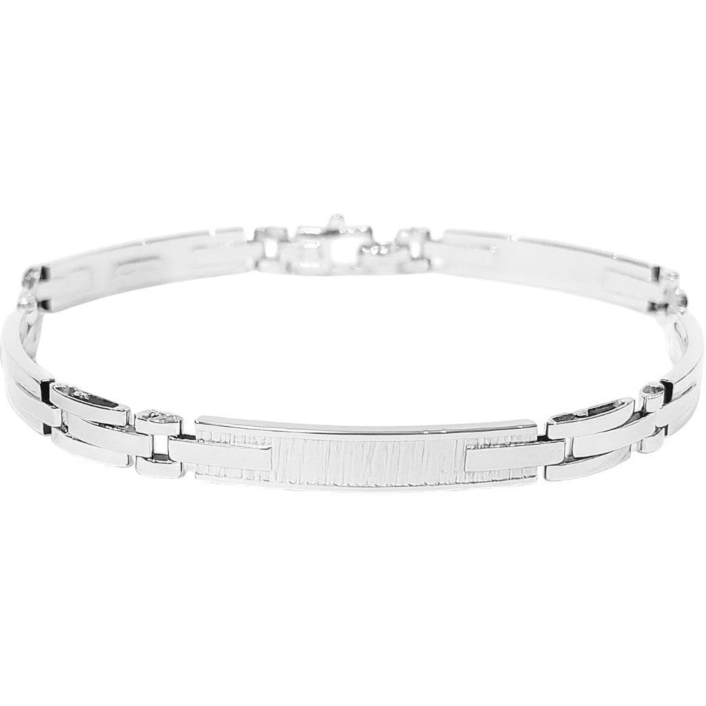 Bracciale piastre lucida e satinata in oro 18kt (750) - 8.65 gr  - oreficeria