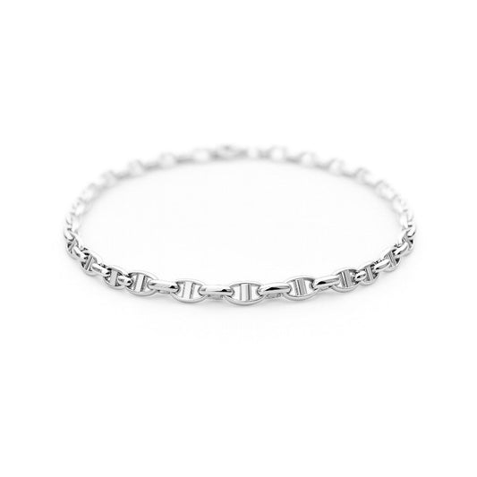 Bracciale maglia marinara in oro bianco 18kt (750) - 3.7 gr - Oreficeria
