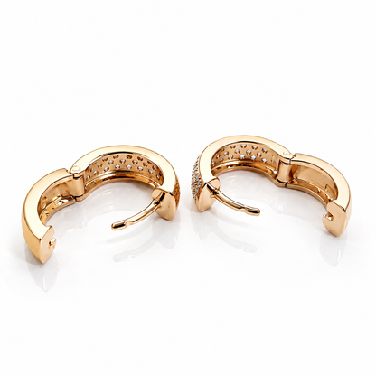 Orecchini a cerchio in pavé di diamanti da 0,35 ct in oro rosa 18kt (750)